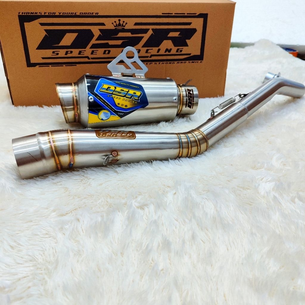 Knalpot DSR Gp Pro Short GTX Boreup Harian pasang standrt Jupiter Z1 Vega 130cc-200cc Bore UP harian
