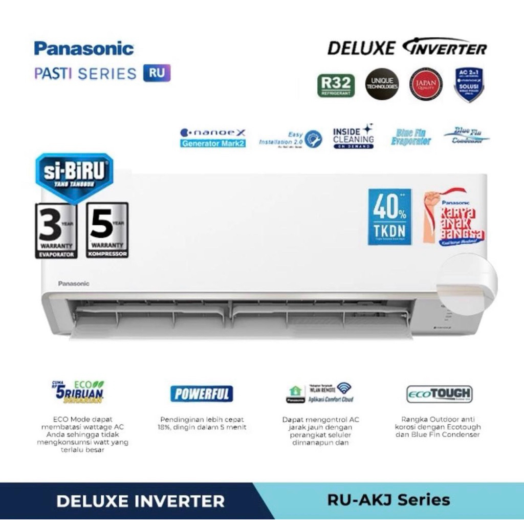 AC Panasonic 1 PK Deluxe inverter Nanoe-X RU9AKJ