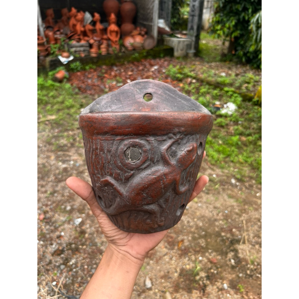 pot 20cm Dinding Tempel Gerabah Tanah Liat