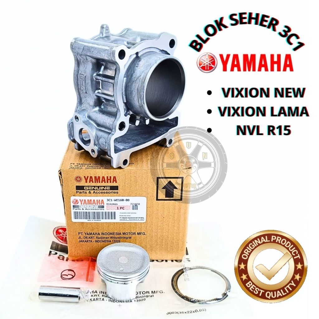 Blok Seher 3C1 ORI YAMAHA Seher Vixion Old , Vixion New , NVL R15 Cylinder Piston Presisi