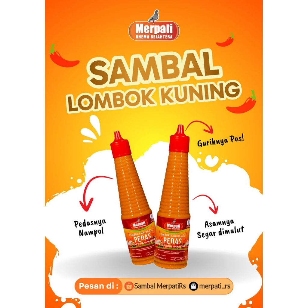 Sambal Lombok Kuning Merpati Khas Makassar Ukuran 140ml