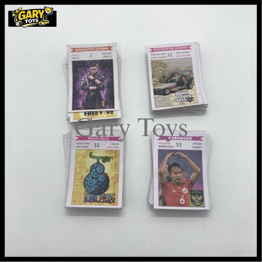 Kwartet kartu kecil lembaran isi 32 mainan anak