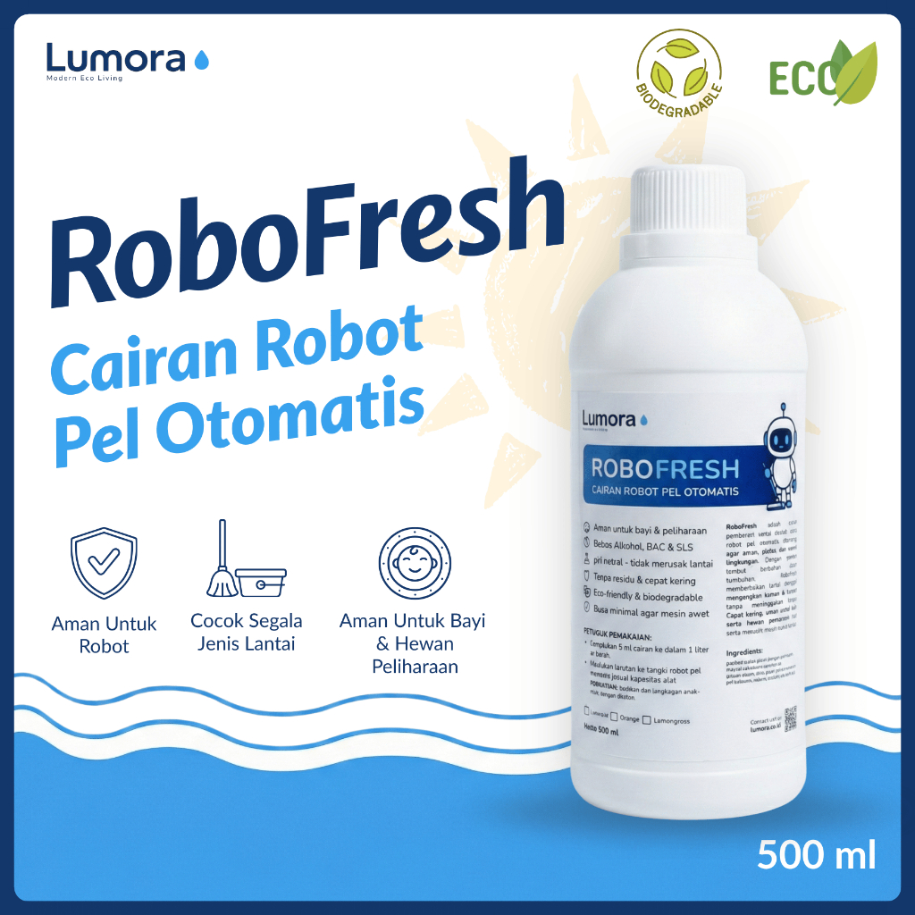 RoboFresh - 500ml Cairan Pel Robot Vacuum Otomatis / Vacuum Cleaner Elektrik / Robot Mop