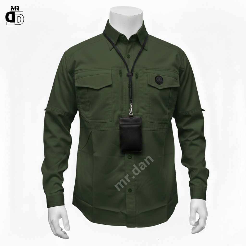 Kemeja Tactical Drill Bandung - Custom Bordir Satuan / Grosir American Drill Premium