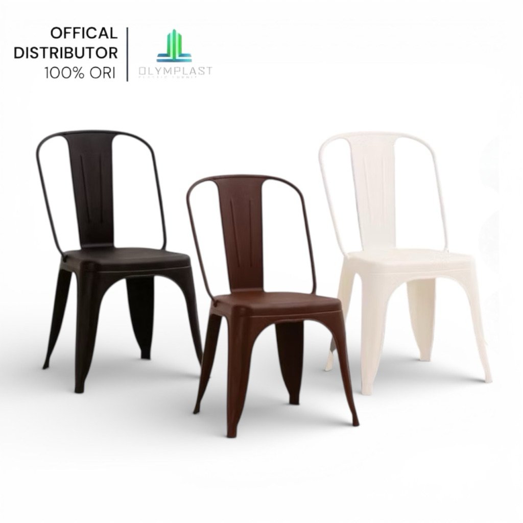 IRON Chair (PLASTIK) - Kursi Bangku Sandar Sender Plastik Makan / Kursi Teras Plastik / Kursi Santai