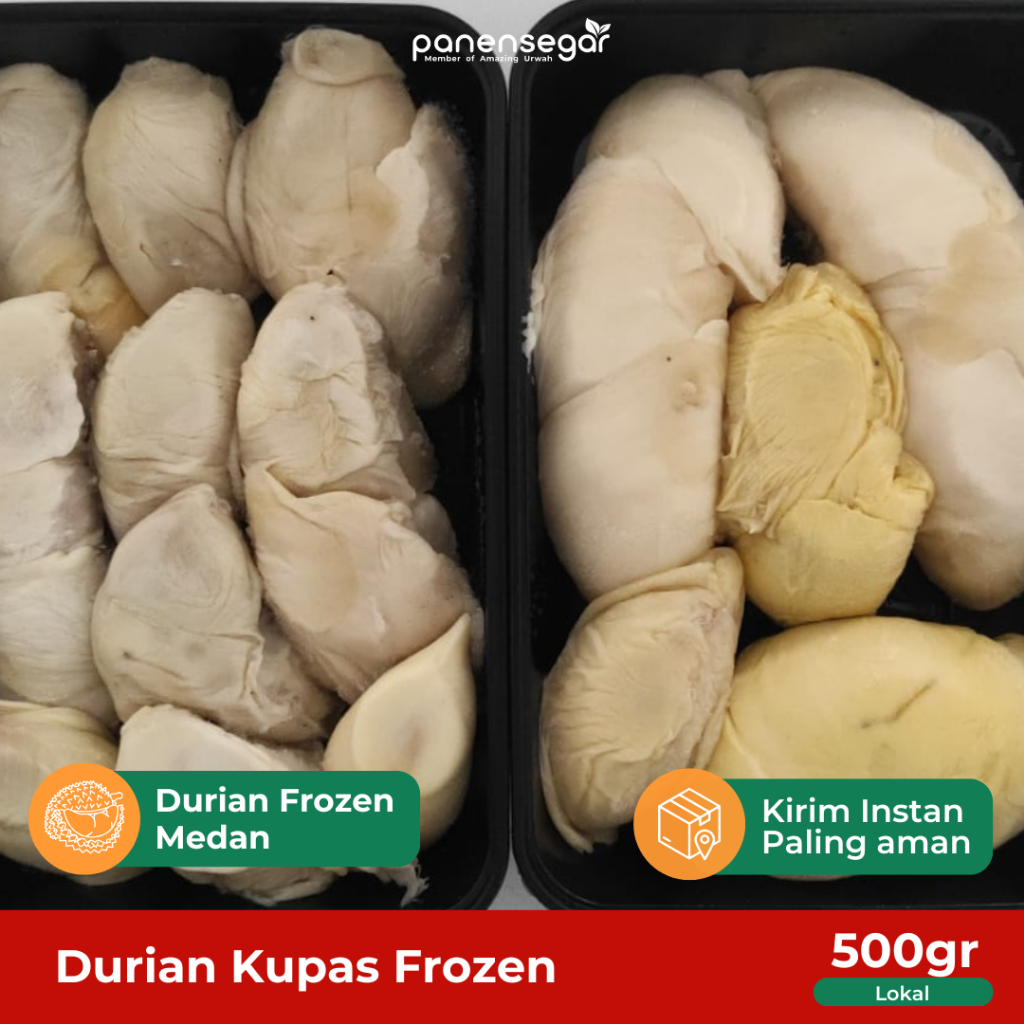 Durian Kupas Frozen Padang dan Durian Sibolga Medan 500gr - Duren Frozen Durian Beku Kupas Fresh Sto