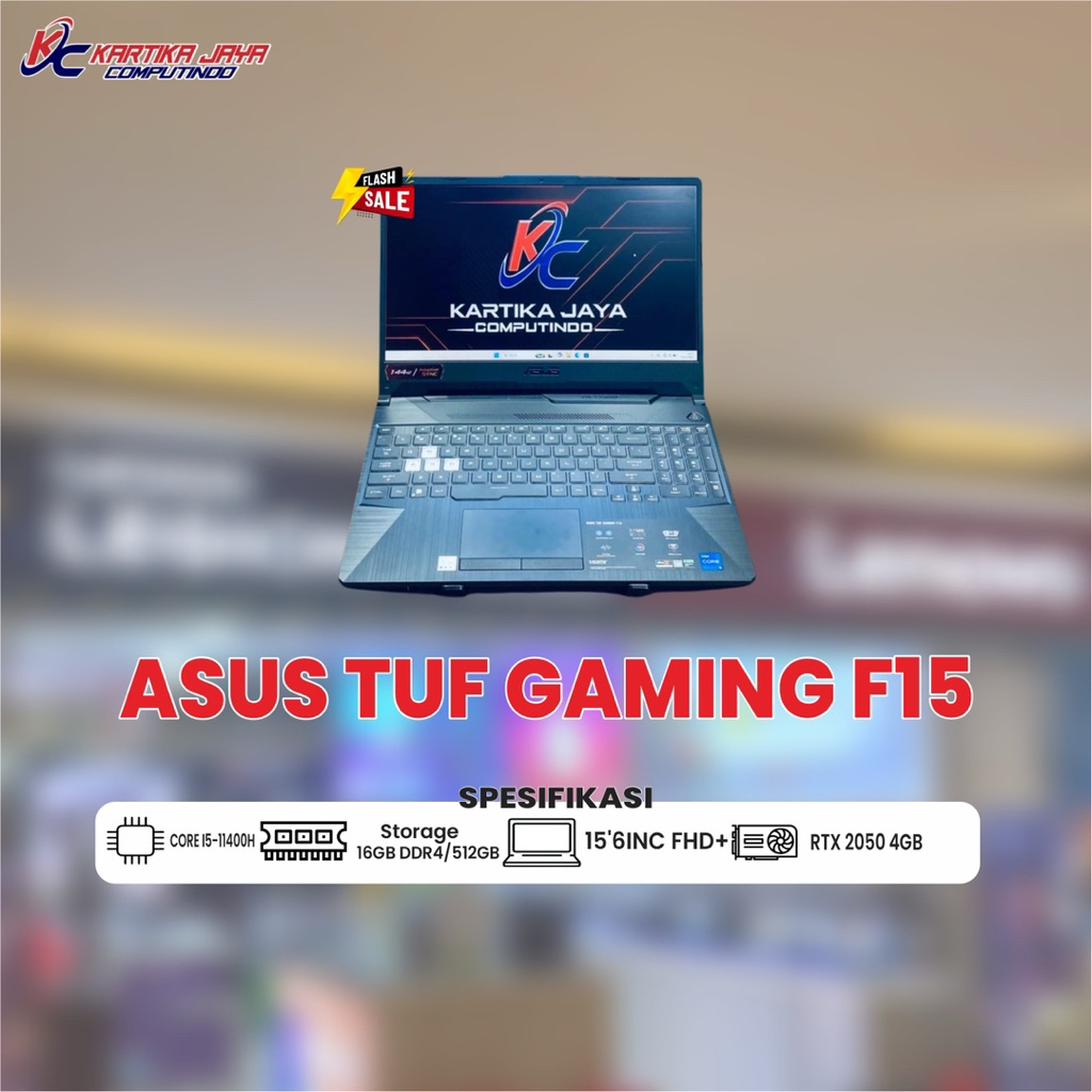 ASUS TUF GAMING F15 CORE I5-11400H RAM 16 SSD 512 RTX 2050 4GB