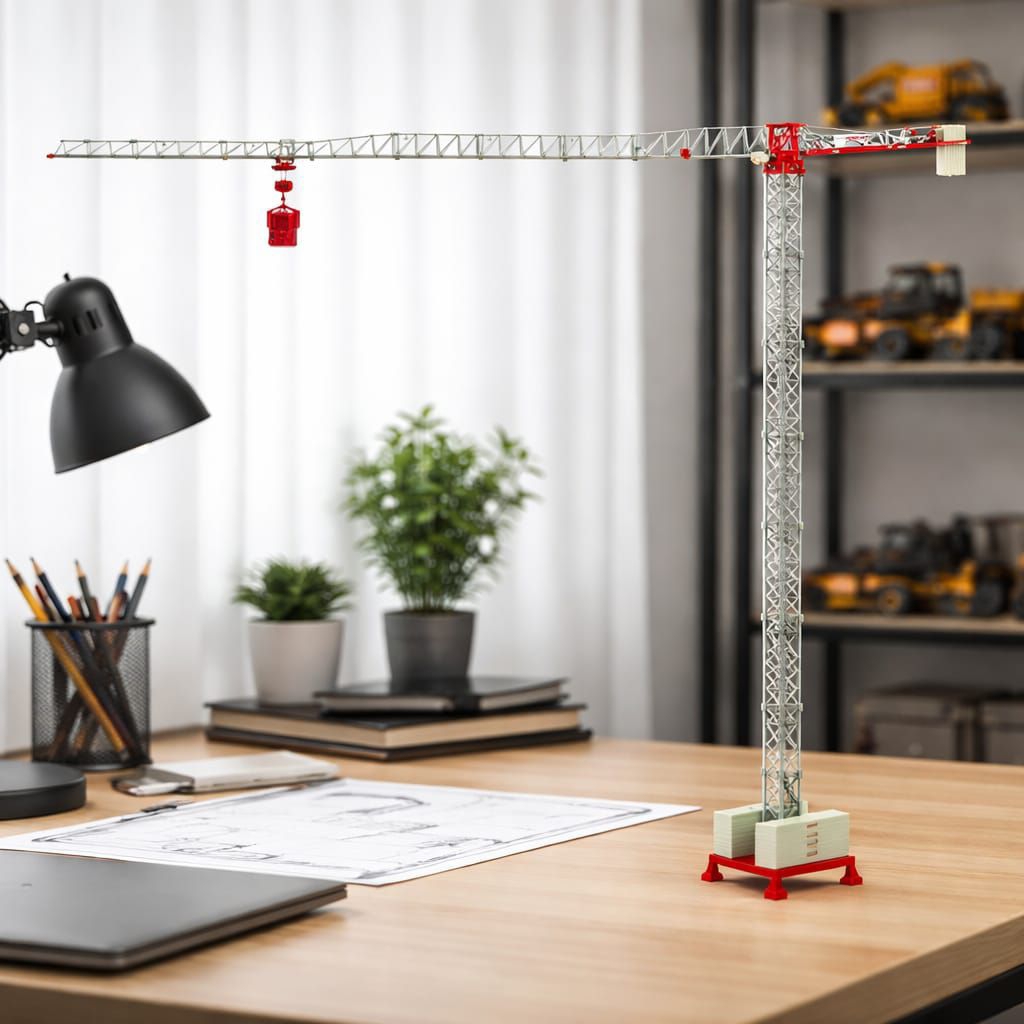 Diecast Miniatur Alat berat tower crane original SAEZ kontruksi