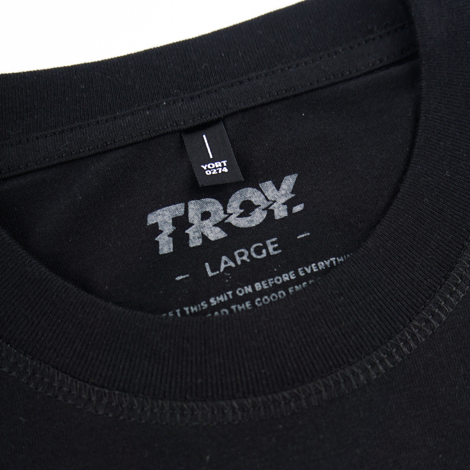 Troy Company Double Sleeve Longsleeve Black Stripe Wreckage - Kaos Lengan Panjang Kaos Hitam Stripe DSD 3333