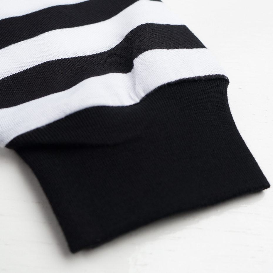 Troy Company Double Sleeve Longsleeve Black Stripe Angel Shiba - Kaos Lengan Panjang Kaos Hitam Stripe DSD 3335