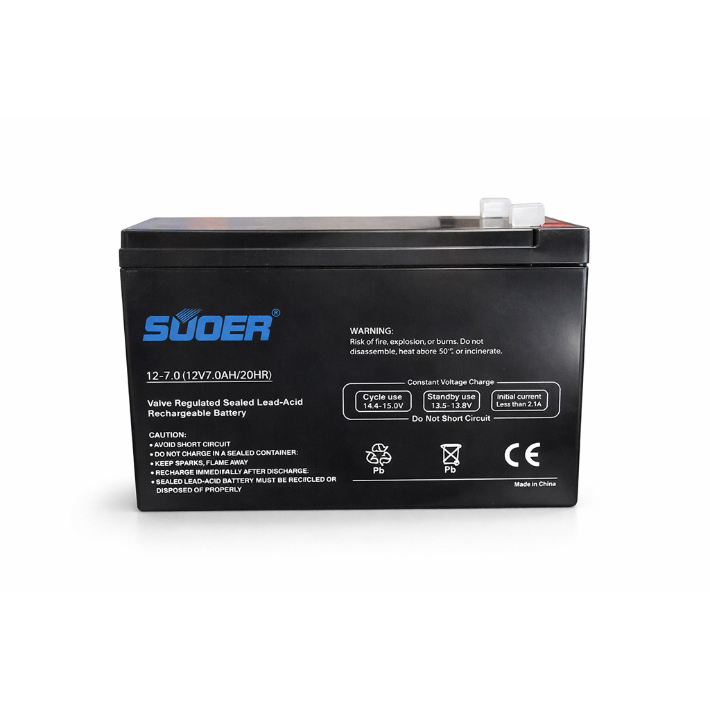 Baterai Kering SUOER 12V 7Ah Rechargeable SLA | Aki Kering 12 Volt 7.0Ah