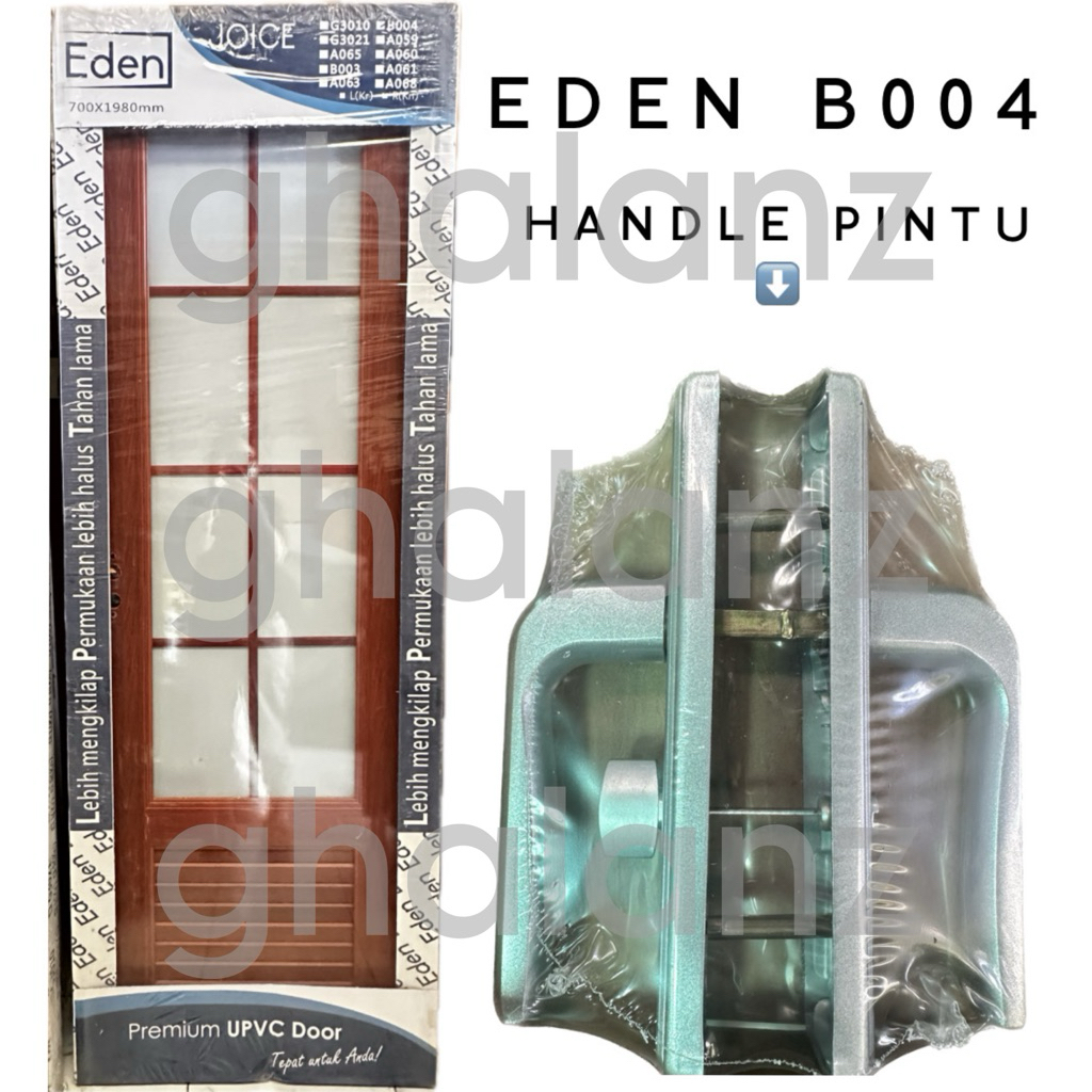 Pintu Kamar Mandi UPVC EDEN B004 / Pintu Kamar Mandi UPVC Motif Kayu Kaca / Pintu Kamar Mandi Minima