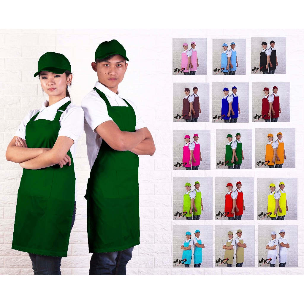 apron barista polos Hijau Tua/ celemek polos / apron kitchen /apron barista warna hijau tua<apron> <