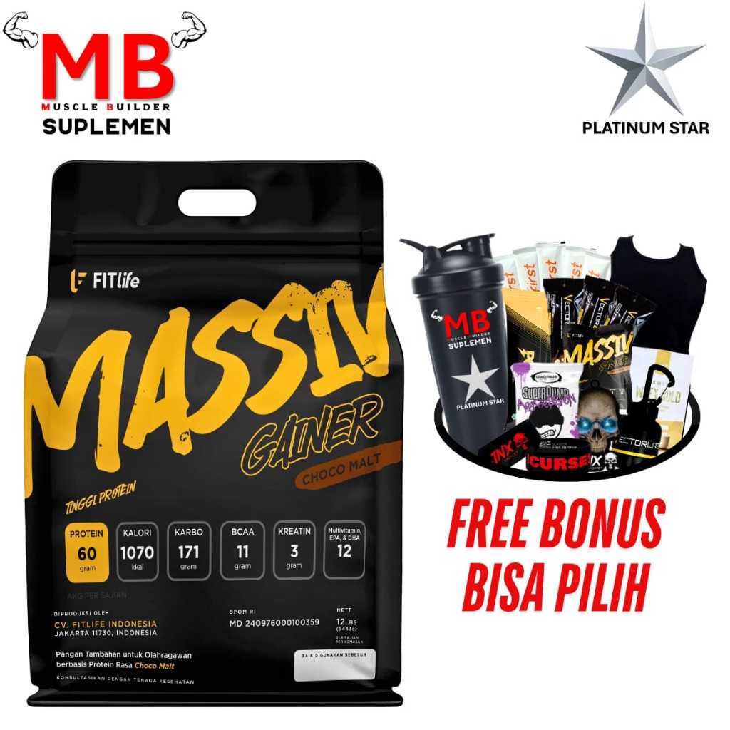 Massiv Gainer Fitlife 12 lbs Massive Mass Protein Fit Life 12lbs 12lb 10 15 20 lb MPro WPro Concentr