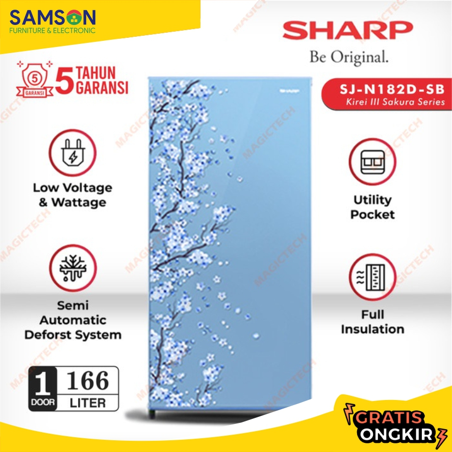 KULKAS SHARP 1 PINTU SJ-N182D-SB / SJ-N182 / SJ-182 166L - BIRU