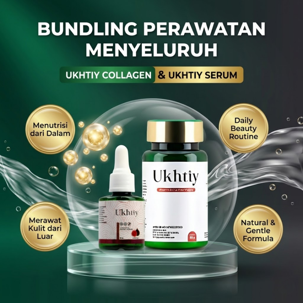 Ukhtiy Serum + Ukhtiy Collagen Drink - Menghilangkan Flek Hitam & Samarkan Bekas Jerawat