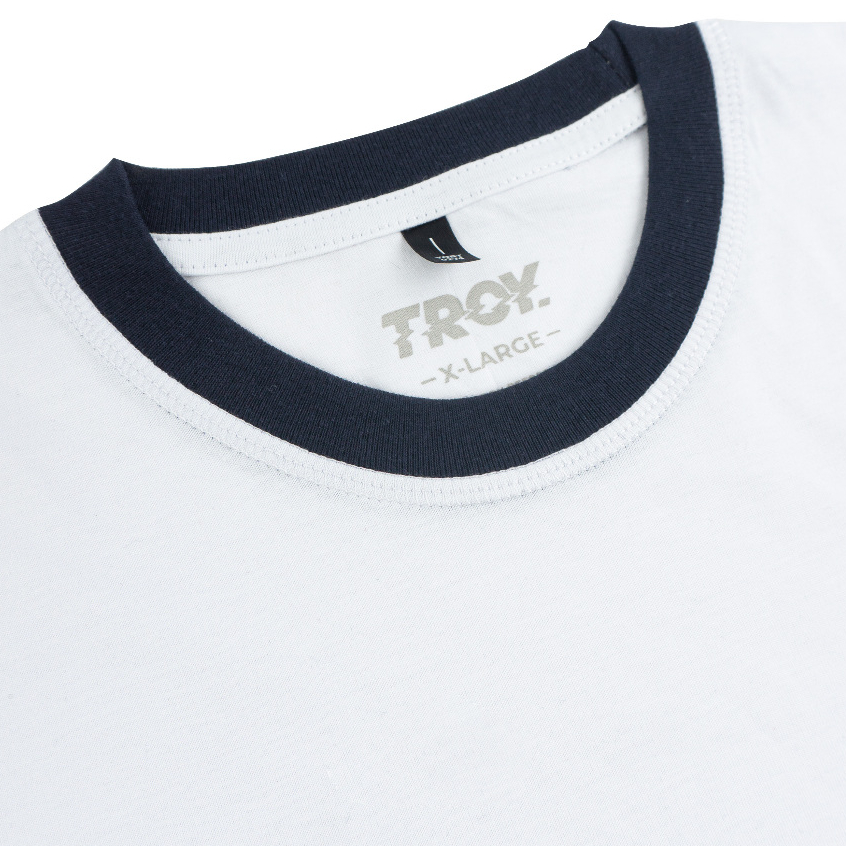 Troy Company Double Sleeve Longsleeve White Navy SRVMD - Kaos Lengan Panjang Kaos Putih DSD 3492