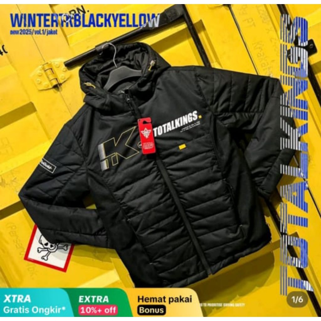 JAKET TOTAL KINGS WINTER BLACK VOL.1 ukuran.L