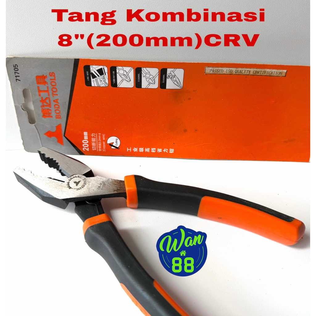 Tang Kombinasi 8”(200mm) CRV 71705 Boda Gagang karet