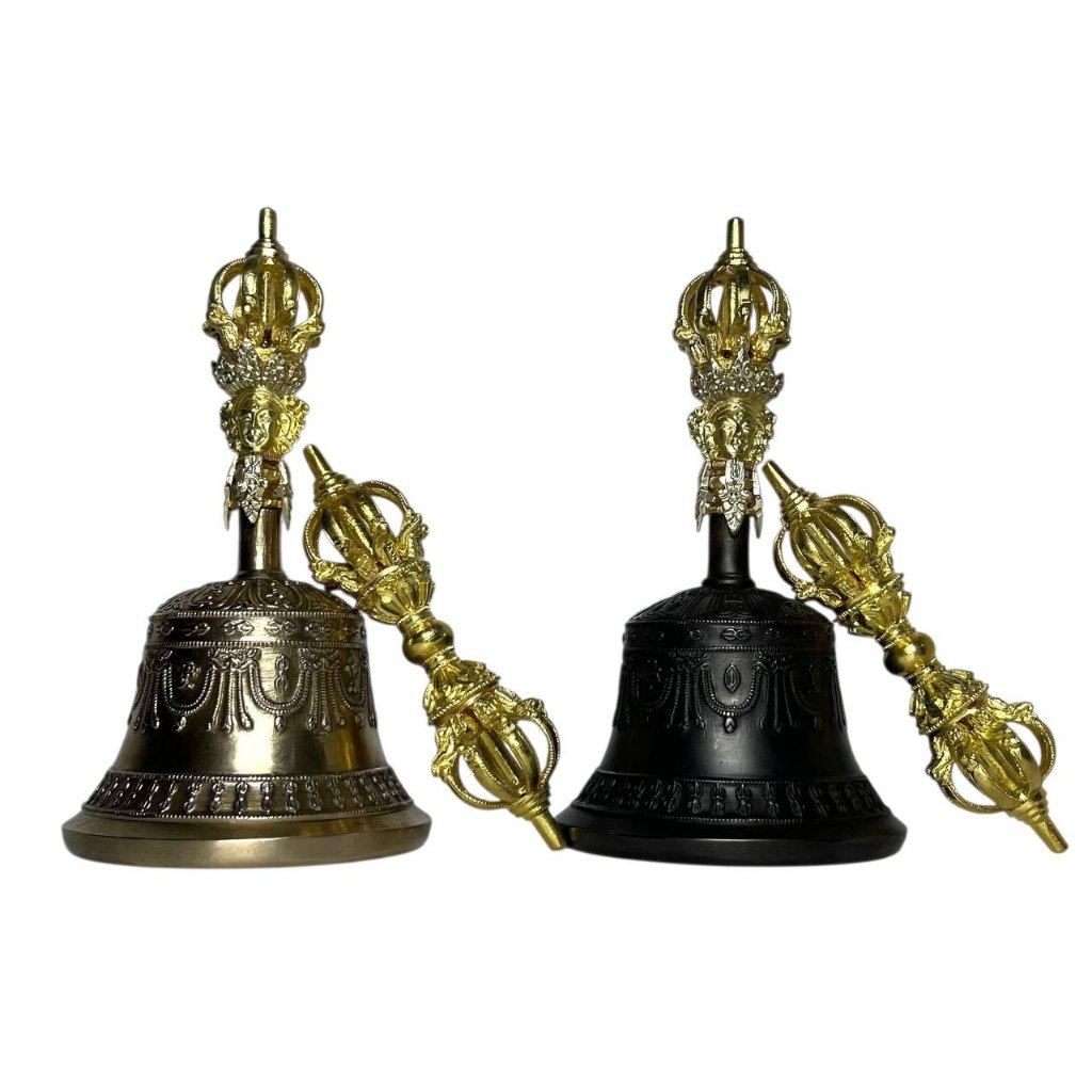 Vajra Bell Vajrayana 9 Prongs Ukuran Besar High Quality