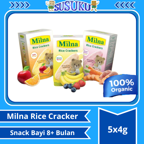 Milna Rice Cracker Camilan Snack Bayi 8+ Bulan 5x4gr