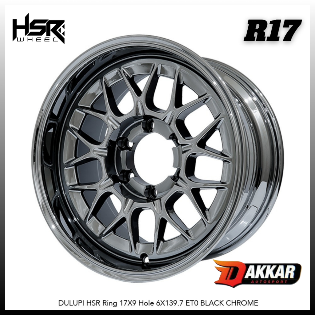 Velg Mobil Pajero Fortuner R17 Warna Black Chrome HSR DULUPI R17 Lebar 9 Et 0 Alloy Velg Mobil R17