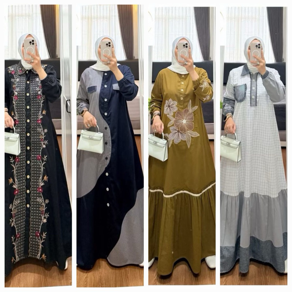 GAMIS KATUN KOMBINASI SYAINA BY SEMUT ORIGINAL
