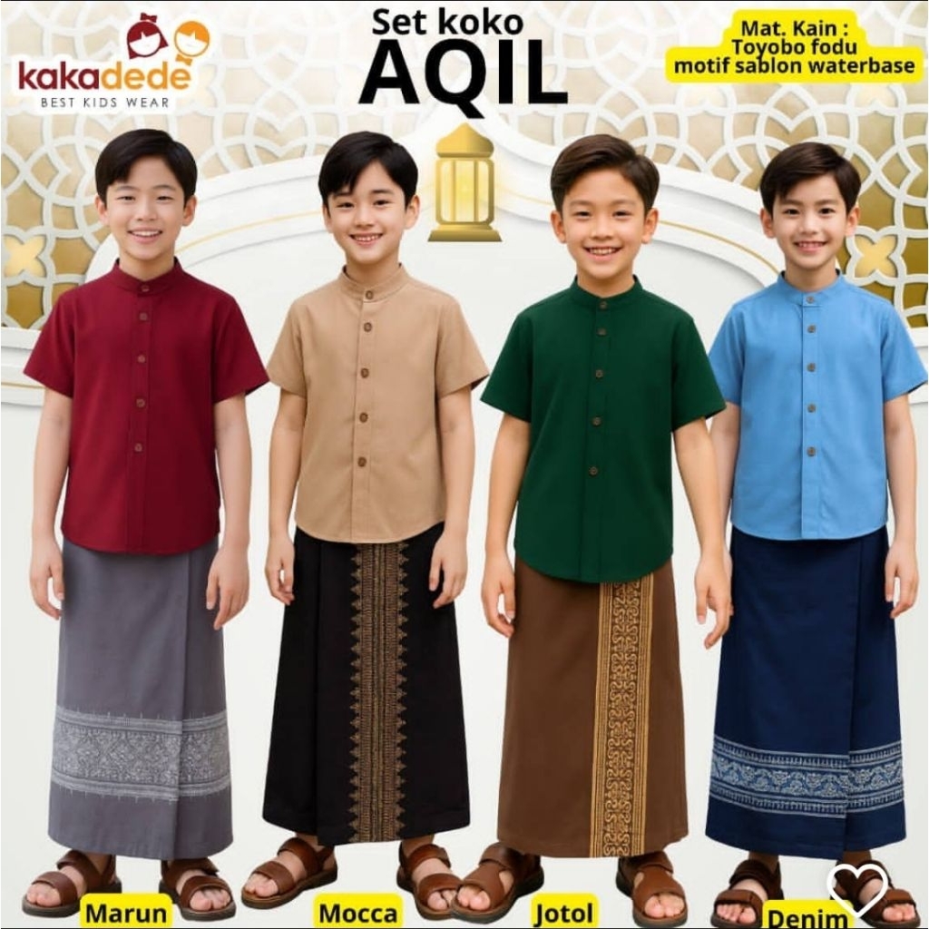 Aqil Set Koko Sarung Kakadede | Set Koko Sarung Instan