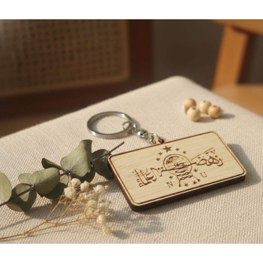 gantungan kunci NU Nahdlatul Ulama  kayu ukir