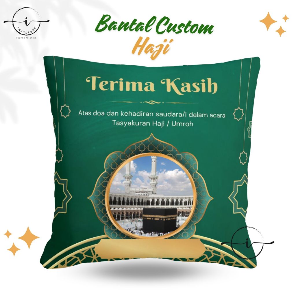 SOUVENIR BANTAL HAJI & UMROH / SOUVENIR HAJI & UMROH / SOUVENIR BANTAL MURAH / BANTAL FOTO PRINTING