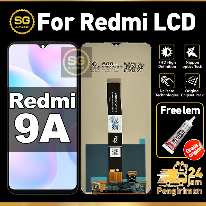 SG LCD Redmi 9A Fullset HP Touchscreen Redmi 9A Free Lem Glass Touch Screen Digitizer COD
