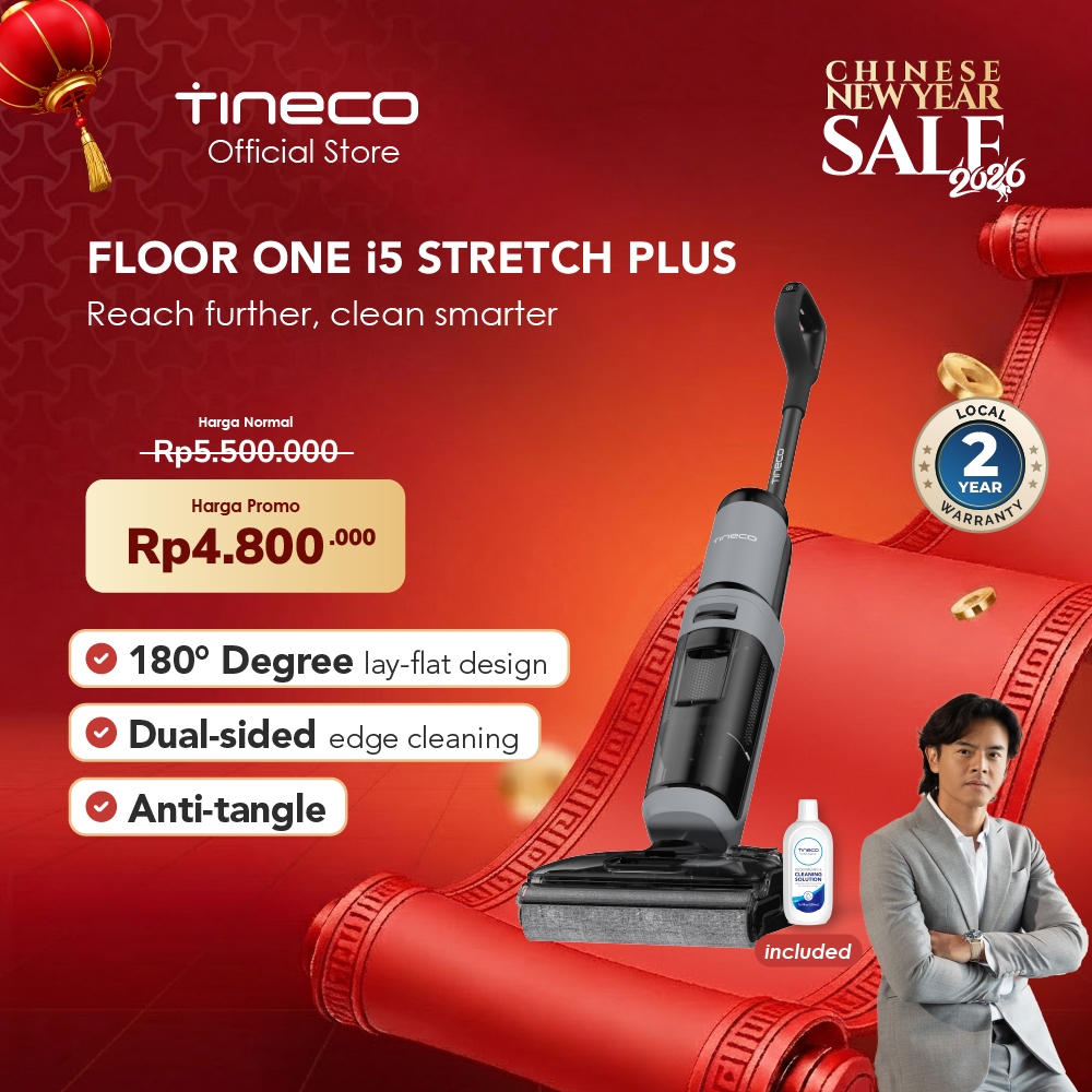 Tineco Floor One i5 Stretch Plus Smart Wet Dry Cordless Vacuum Cleaner Vakum Penghisap Debu
