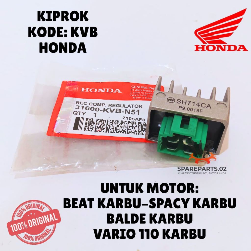 KIPROK ORIGINAL HONDA KODE KVB, KIPROK BEAT KARBU, SPACY KARBU, BLADE KARBU, VARIO 110 KARBU