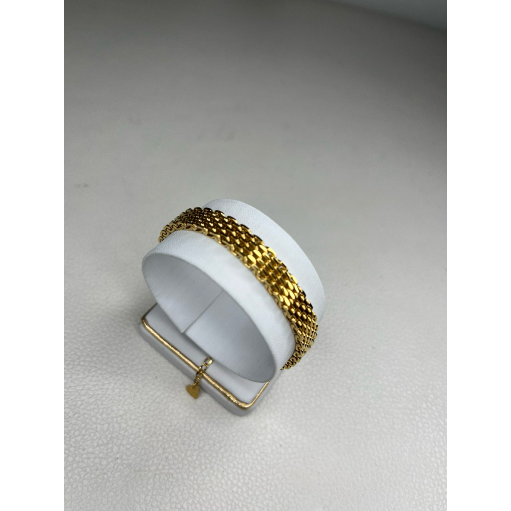 Gelang Titanium Anti Karat 18k Gold Plated | Gelang Rantai Wanita Model Rantai Jam | Accessories Wan