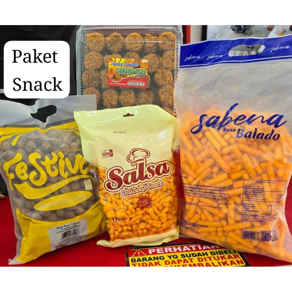Paket Bundling Snack 4item (Sabena 340grm,salsa twist,festival,carang Mas) Termurah