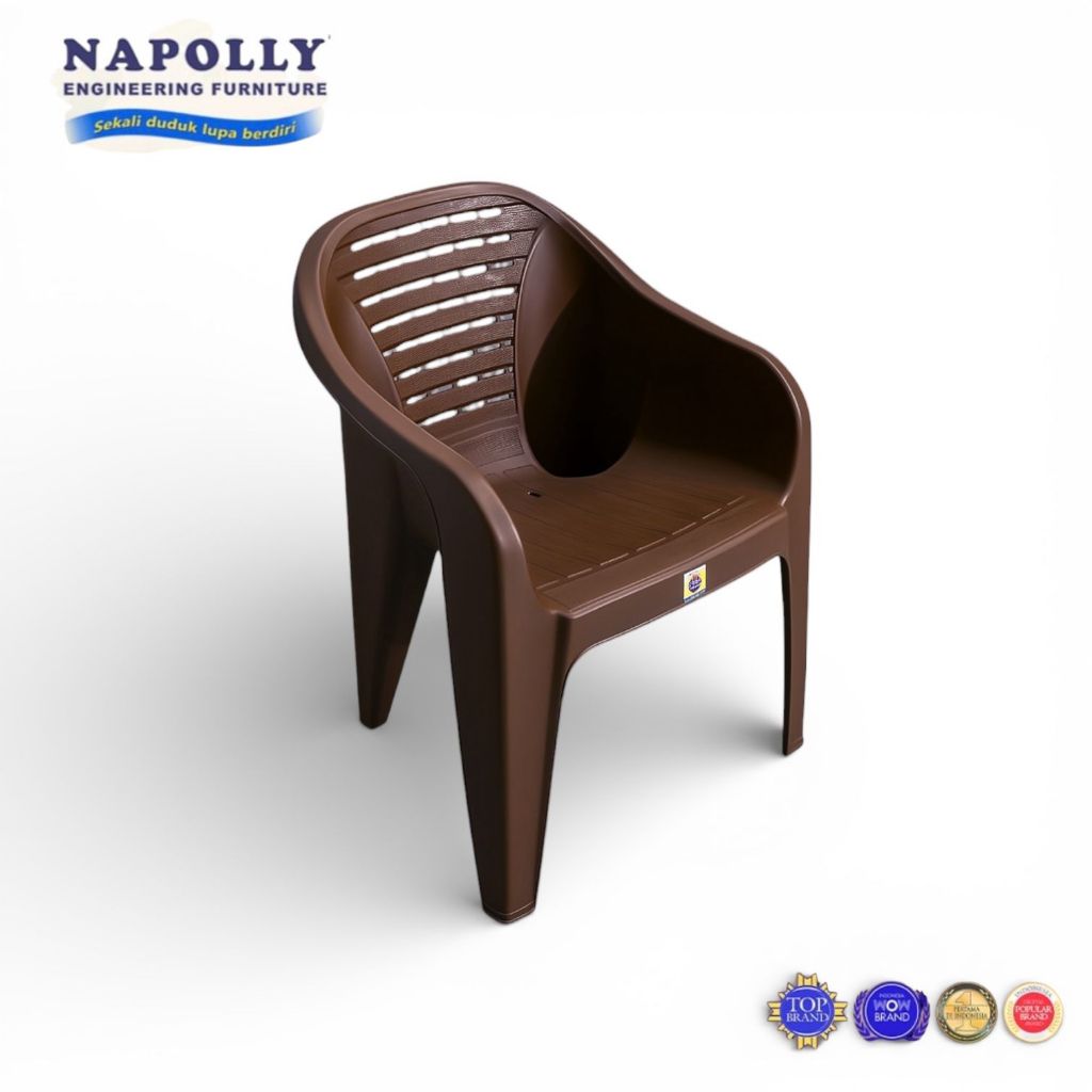 Kursi Plastik Napolly TCC 500 - Kursi Santai Napolly Tebal Sandaran Tangan | Kursi Teras Plastik | T
