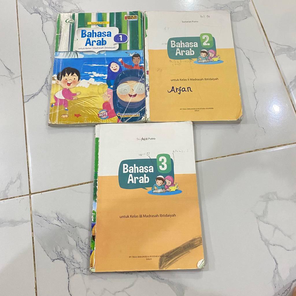 Buku MI Bekas Bahasa Arab kelas 1,2,3(Tiga Serangkai)