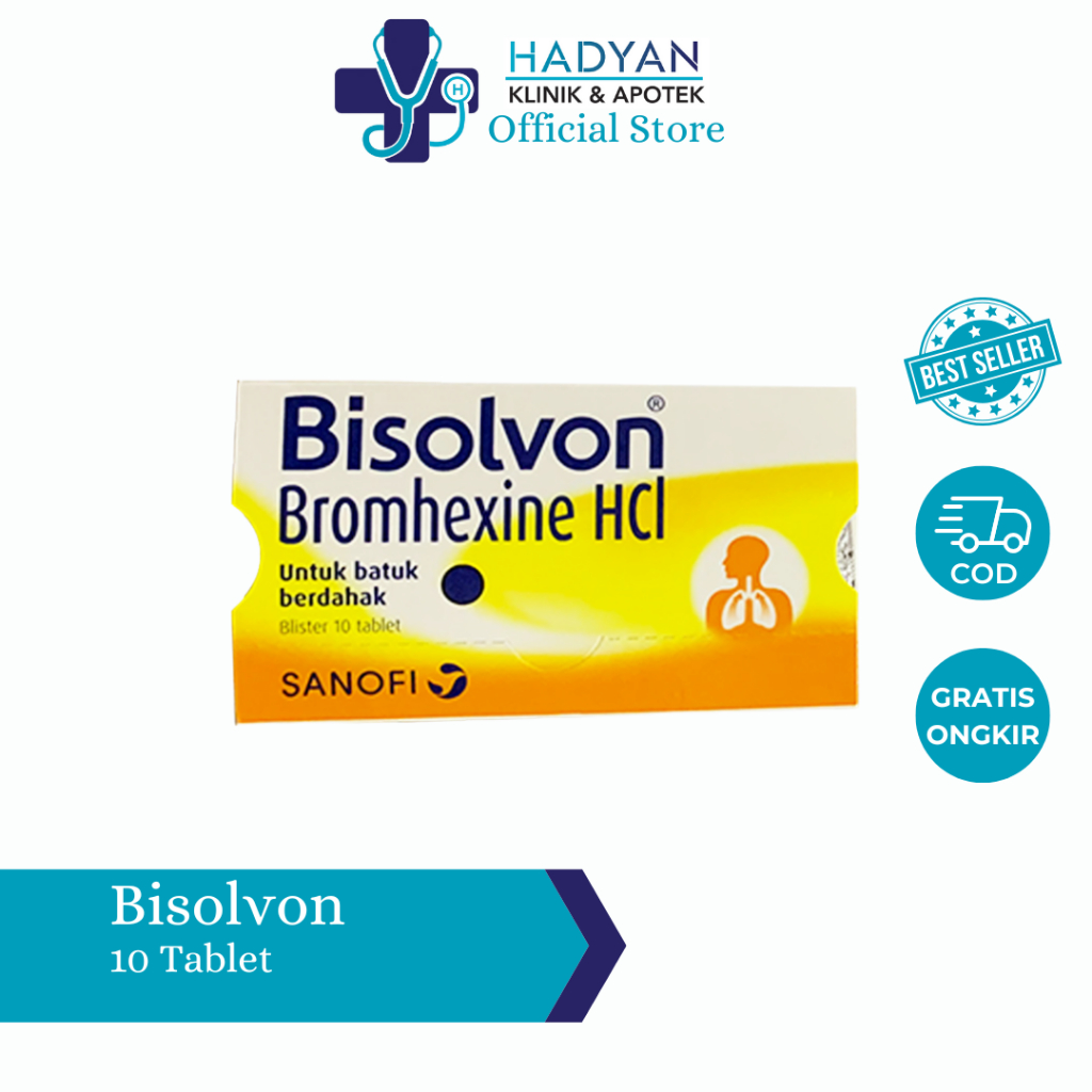Bisolvon 8 mg Tablet 10 per Strip Obat Batuk Berdahak Ekspektoran