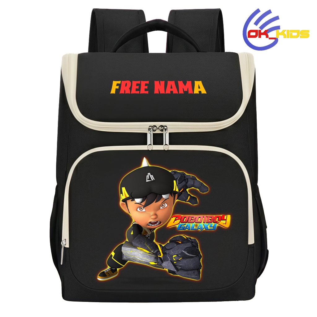 Tas Ransel Anak Boboiboy Galaxy Gempa Unisex Tahan Air Gratis Cetak Nama
