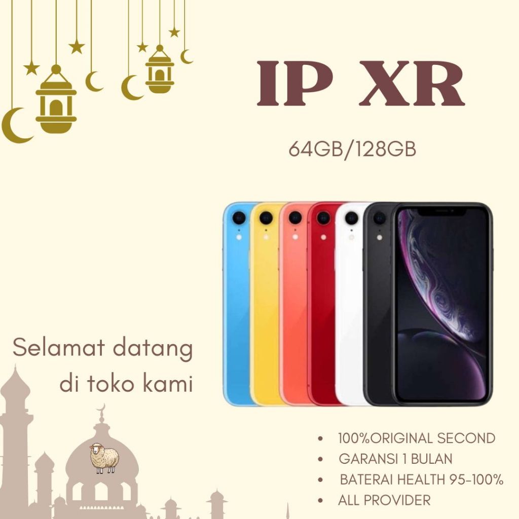 HiPhone XR 256GB/128GB/64GB GSM LTE 4G Second 100% Original Fullset Mulus Condition Like New