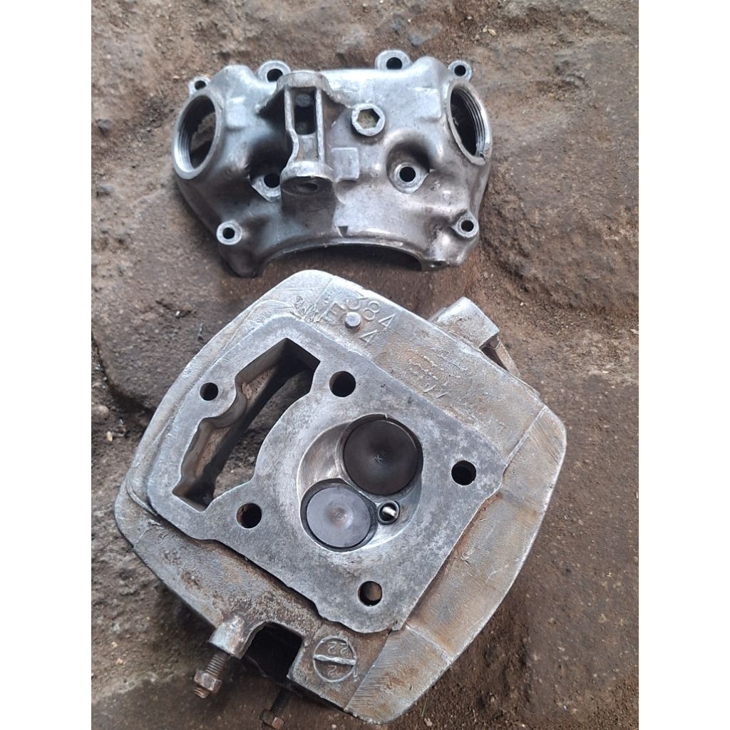 head / kop honda gl100 / seris sudut isi klep tiger bekas pemakaian
