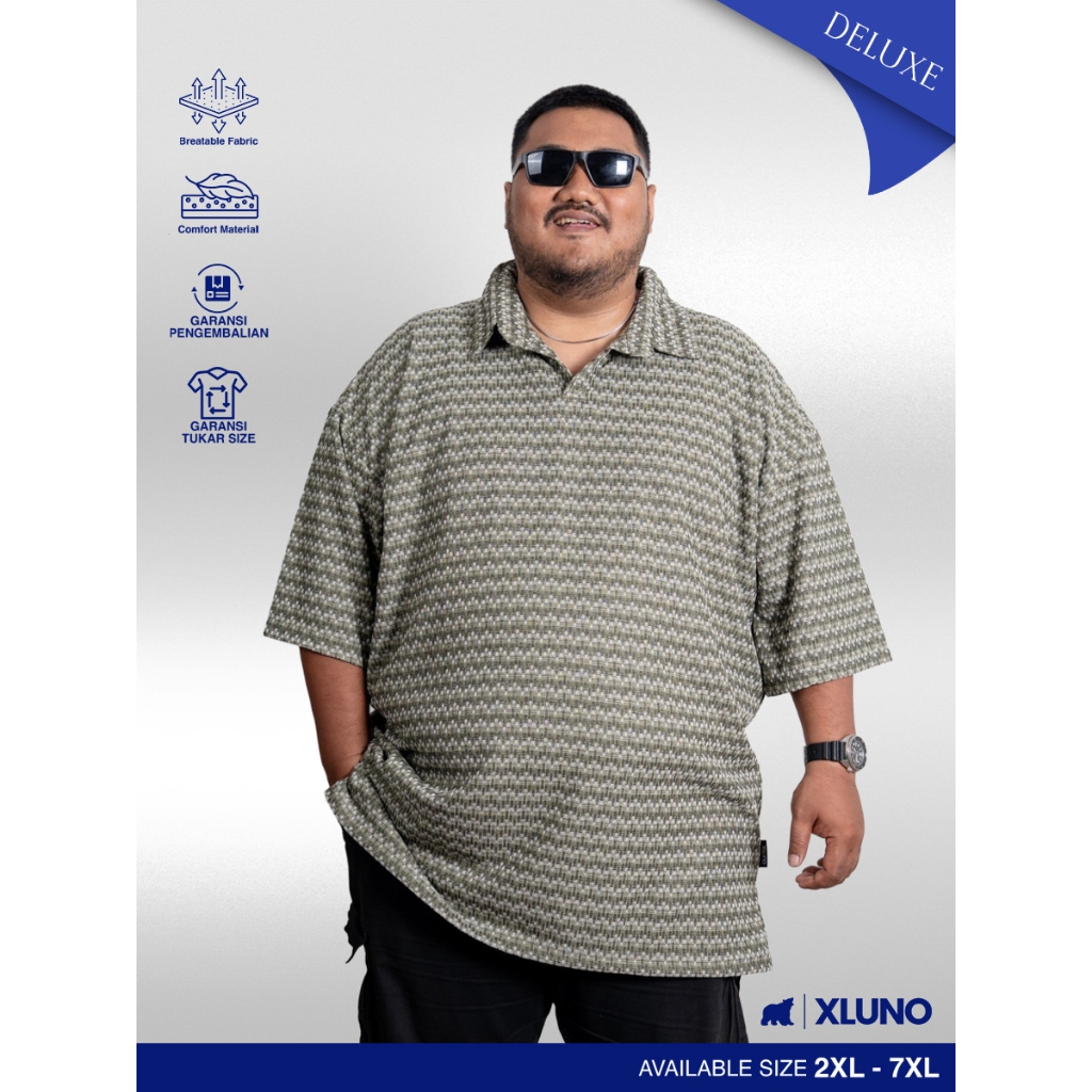XLUNO Ethical Polo Clover Baju Polo Pria Jumbo Knit Big Size Lengan Pendek