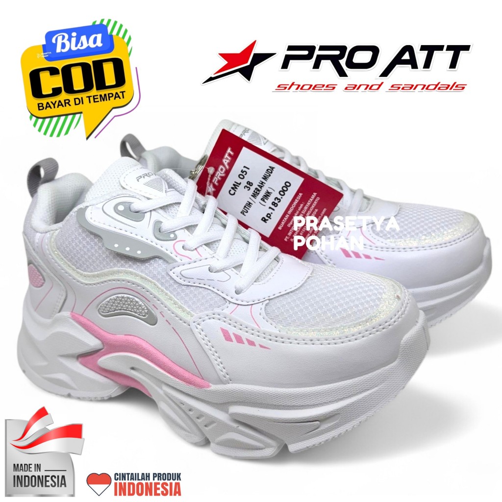 Sepatu Putih Wanita Original PRO ATT - Sepatu Sneakers Putih Wanita Sepatu Sports Putih