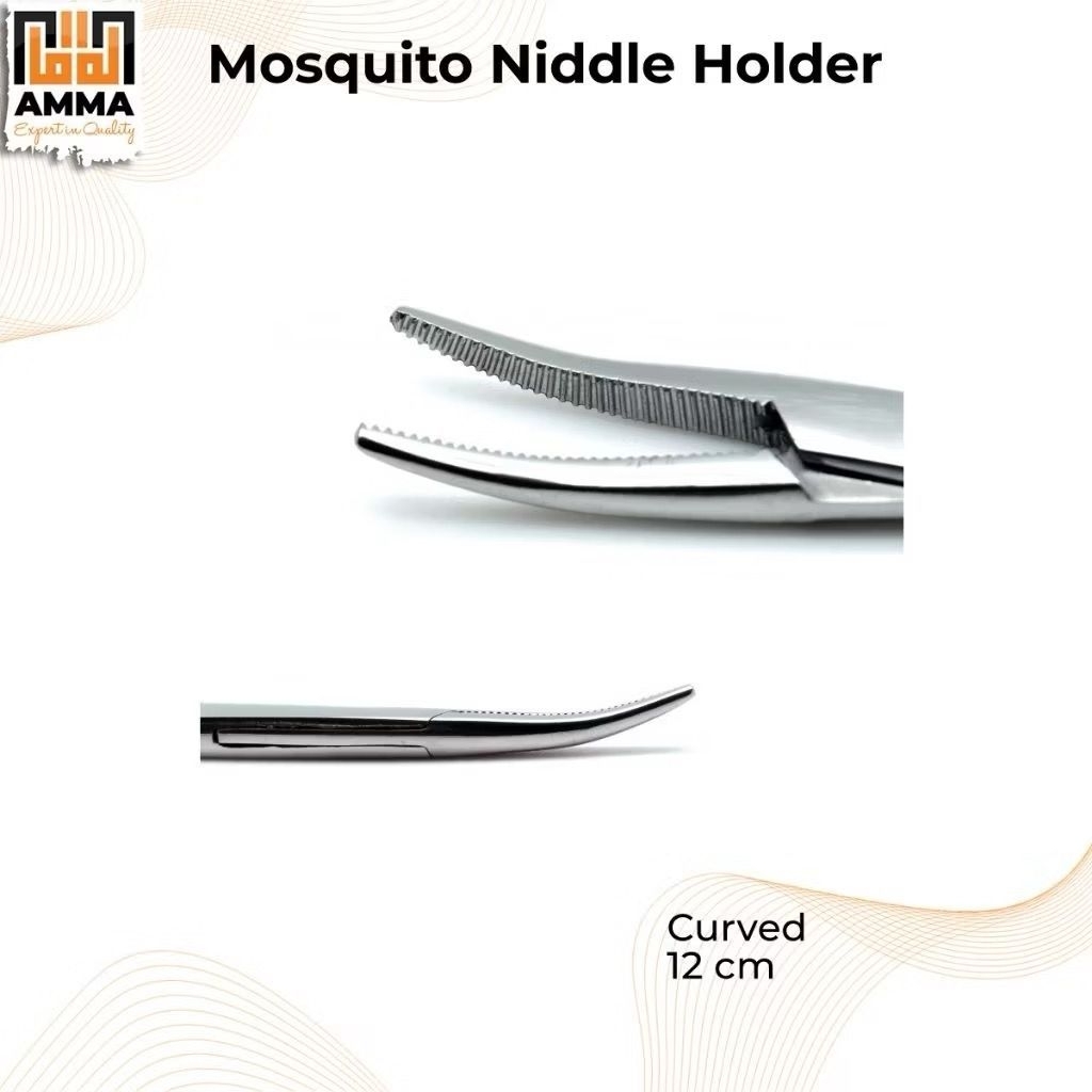 Mosquito Needle Holder 12cm Curved