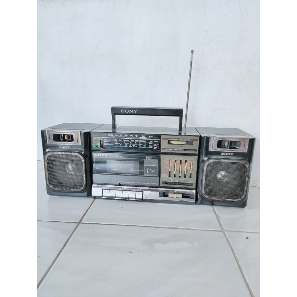 Sony vintage Radio AM FM Tape stereo cassette player recorder sony CFS-1000S pemutar kaset pita lawa