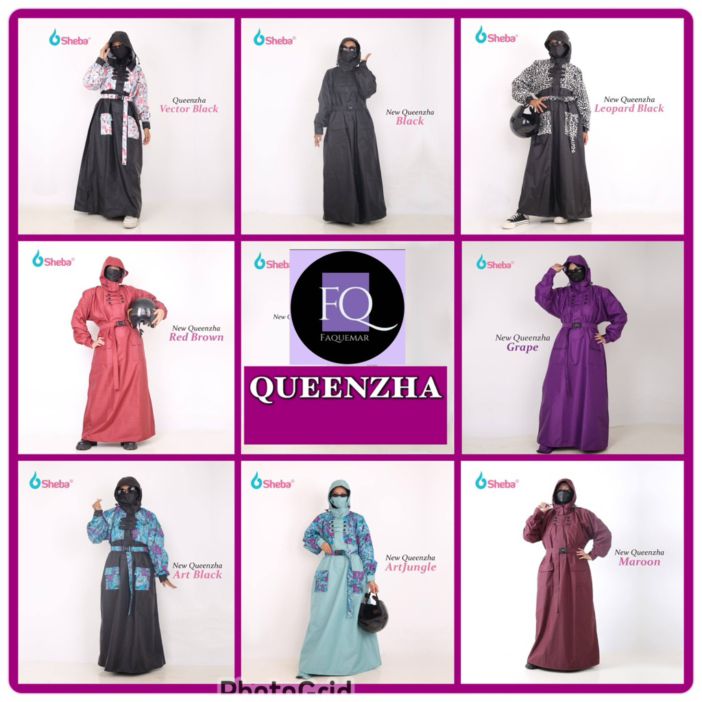 (Part 1) Jas Hujan QUEENZHA by Sheba, Jas Hujan gamis, Jas Hujan Terusan, Jas Hujan muslimah