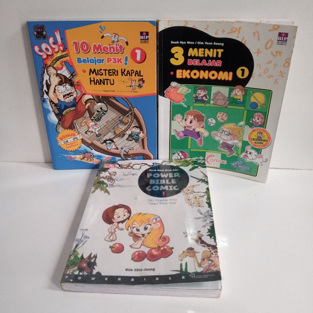 kumpulan educomic Buku Sos 10 menit belajar P3K 1 Misteri kapal hantu Buku 3 menit belajar ekonomi 1