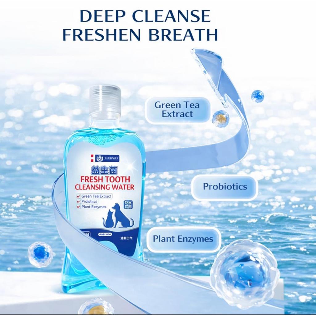 (The Ham's) Obat Kumur Anjing Pembersih Gigi Hewan Peliharaan Menghilangkan Bau Mulut Obat Kumur Umu