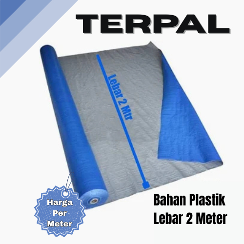 Terpal Plastik Meteran Tenda Biru Lebar 2 Meter Tahan Air