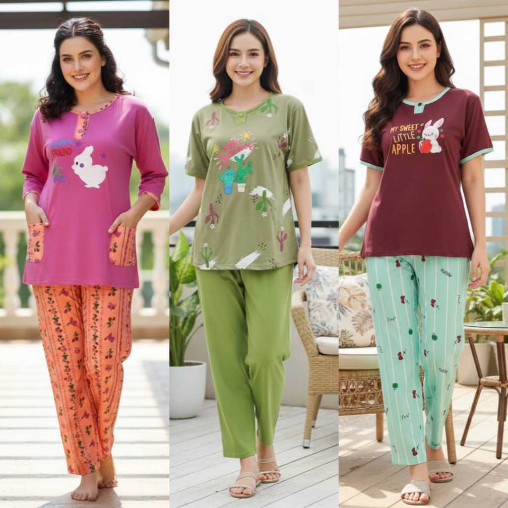 DP013 Callistaolshop CP Daililan Ukuran Standar Baju Tidur Wanita Dewasa Setelan Piyama Wanita Dewas